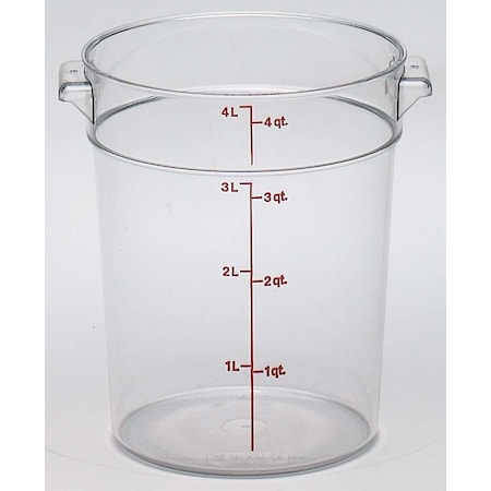 Cambro Camwear 4 qt. Round Clear Measuring Storage Container, PK12 RFSCW4135